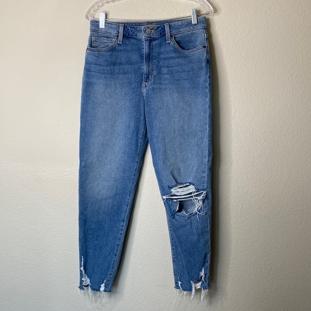 Joe’s Jeans high waisted distressed mom jeans Sz 29 EUC raw edge